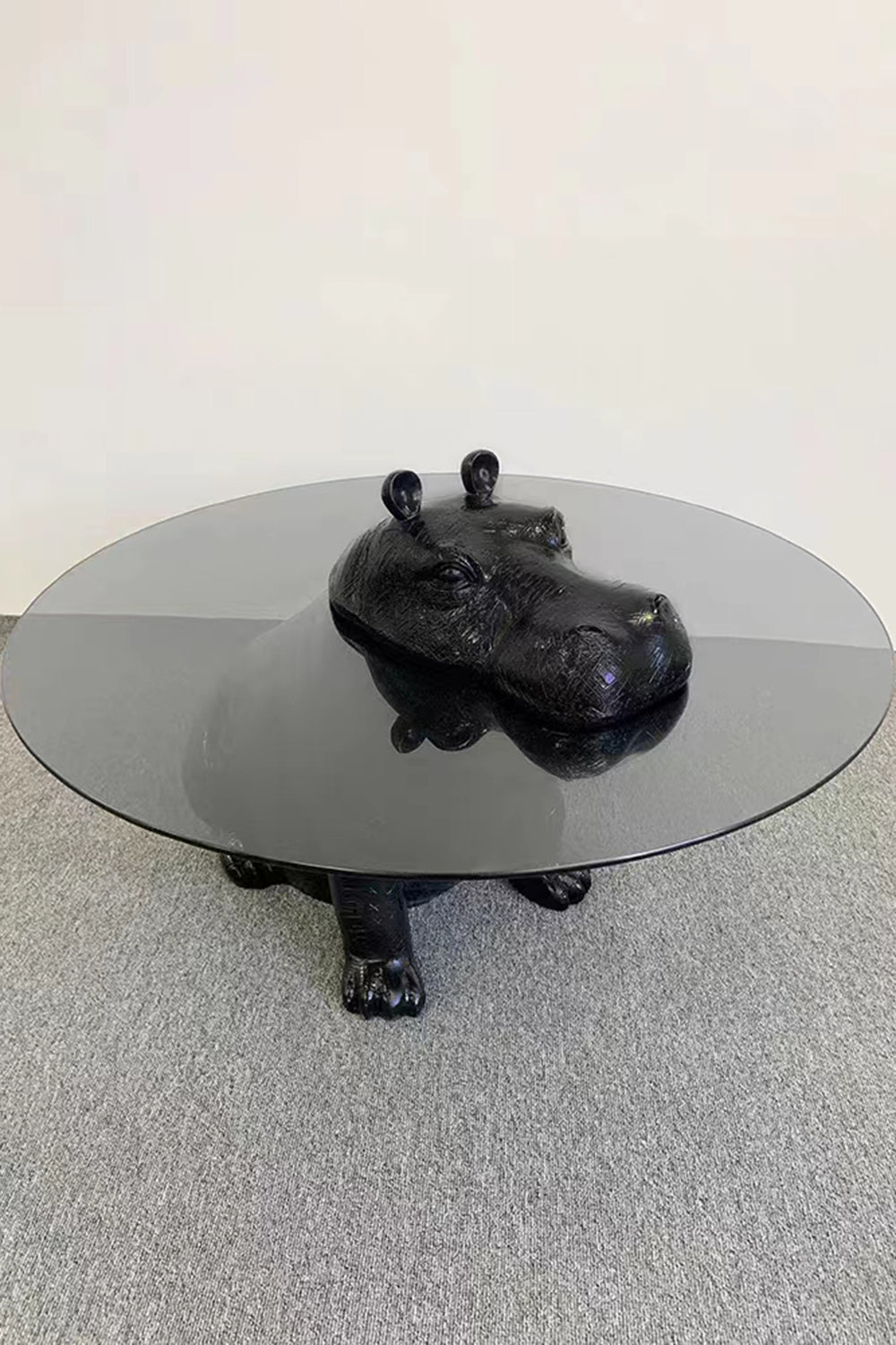 שולחן סלון זכוכית עגול HIPPOPOTAMUS